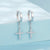 1 Pair White Gold Plated 925 Sterling Silver Zircon Star Drop Earrings
