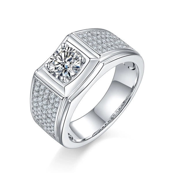 925 Sterling Silver Moissanite Geometric Rings Gra Certificate