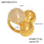 Elegant Luxurious Vacation Geometric Imitation Diamond Titanium Steel Zircon 18K Gold Plated Rings