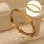 Minimalist Commute Solid Color Flower 304 Stainless Steel Bangle In Bulk