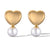 1 Pair Retro Minimalist Heart Shape Inlay 304 Stainless Steel Pearl Drop Earrings