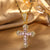 Minimalist Classic Style Cross 18K Gold Plated Artificial Rhinestones 304 Stainless Steel Zinc Alloy Rope Chain Pendant Necklaces