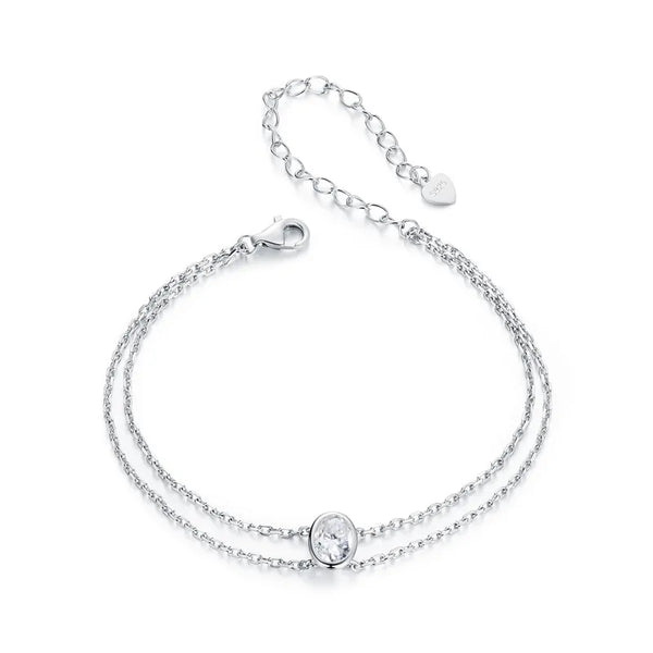 1.0Ct Colorless(Def) Pear-Cut 925 Sterling Silver 925 Sterling Silver Cable Chain Bracelets Minimalist Shiny Vs1-Vs2 Gra Certificate