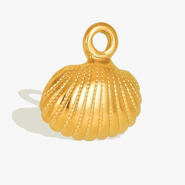 1 Piece 304 Stainless Steel 18K Gold Plated Shell Pendant