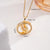 Glam Round Butterfly 304 Stainless Steel Copper Shell Zircon Inlay Pendant Necklace