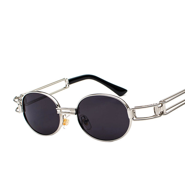 Hip-Hop Punk Streetwear Solid Color Ac Oval Frame Full Frame Glasses