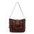 Women'S Medium Pu Leather Color Block Classic Style Bucket Zipper Tote Bag