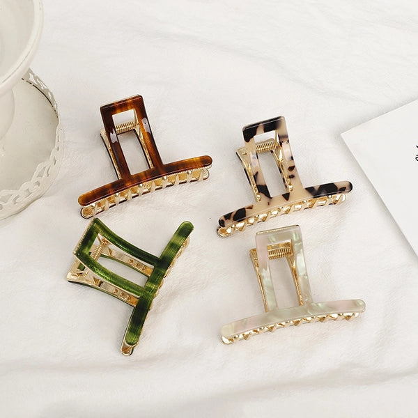 Women'S Classic Style Geometric Alloy Acetic Acid Sheets Hair Claws