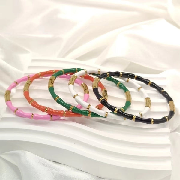 Classic Style Bamboo Joint 304 Stainless Steel Bangle In Bulk