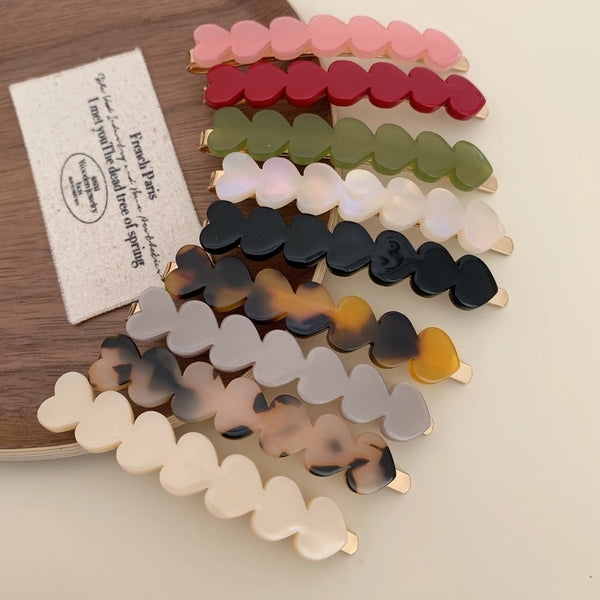 Women'S Elegant Lady Heart Shape Acetic Acid Sheets Hair Clip