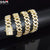 New 12Mm Bar-Shaped Men'S Cuban Chain Necklace Gold-Plated Full Diamond Alloy Hip Hop Style Chain