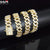 New 12Mm Bar-Shaped Men'S Cuban Chain Necklace Gold-Plated Full Diamond Alloy Hip Hop Style Chain