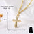201 Stainless Steel Copper Cable Chain 18K Gold Plated Plating Cross Zircon Pendant Necklace