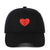 Unisex Casual Heart Embroidery Curved Eaves Baseball Cap