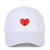 Unisex Casual Heart Embroidery Curved Eaves Baseball Cap