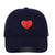 Unisex Casual Heart Embroidery Curved Eaves Baseball Cap