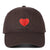 Unisex Casual Heart Embroidery Curved Eaves Baseball Cap
