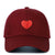 Unisex Casual Heart Embroidery Curved Eaves Baseball Cap