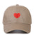 Unisex Casual Heart Embroidery Curved Eaves Baseball Cap