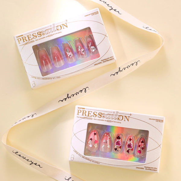 Sweet Classic Style Heart Shape Plastic Press-On Nails 1 Set