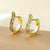 1 Pair Elegant Minimalist U Shape Round Inlay Copper Zircon 18K Gold Plated Earrings