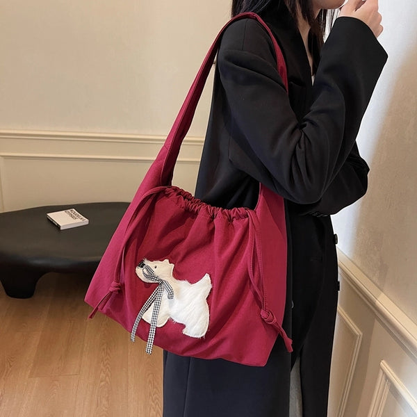 Women'S Cloth Animal Classic Style Sewing Thread Square String Tote Bag