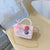 Kid'S Cotton Flower Cute Square Flip Cover Crossbody Bag