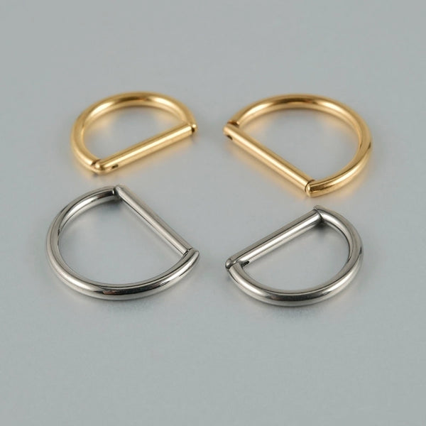 1 Piece Lip Rings Casual Cool Style D-Shaped G23 Titanium Zircon Plating Zircon 18K Gold Plated Earrings Nose Ring