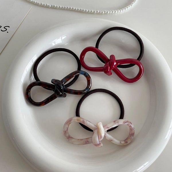 Elegant Women'S Bow Knot Arylic Criss Cross Hair Tie