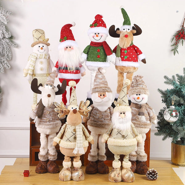 Christmas Doll Cute Christmas Snowman Elk Doll Creative Retractable Doll Window Decoration Gift