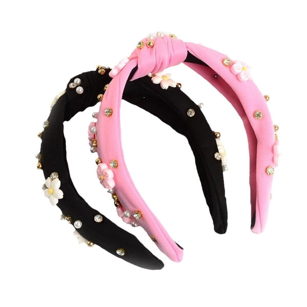 Lady Classic Style Women'S Geometric Flower Cloth Hair Band