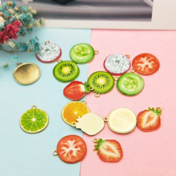 10 Pcs/Package 19*26Mm Metal Fruit Pendant Jewelry Accessories