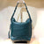 Women'S Pu Leather Solid Color Classic Style Weave Bucket Zipper Shoulder Bag