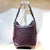 Women'S Pu Leather Solid Color Classic Style Weave Bucket Zipper Shoulder Bag