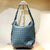 Women'S Pu Leather Solid Color Classic Style Weave Bucket Zipper Shoulder Bag