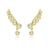 1 Pair 925 Sterling Silver Zircon 925 Sterling Silver Earrings Wings Ear Cuffs