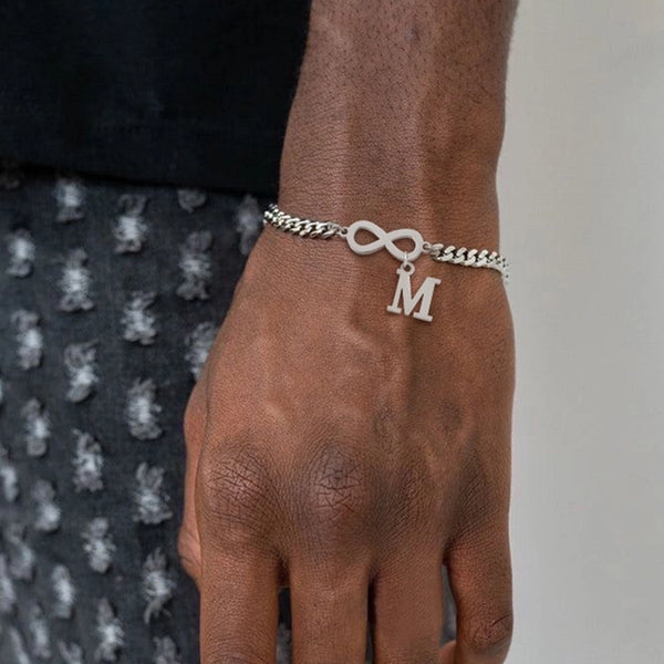 Casual Minimalist Classic Style Letter Infinity 201 Stainless Steel 304 Stainless Steel Cuban Link Chain Curb Chain Bracelets In Bulk