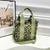 Women'S Nylon Leopard Classic Style Square Zipper Tote Bag