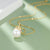 925 Sterling Silver Long-Lasting Plated Shell Pearls Zircon Cable Chain Polishing Plating Inlay Geometric Castle Pendant Necklace