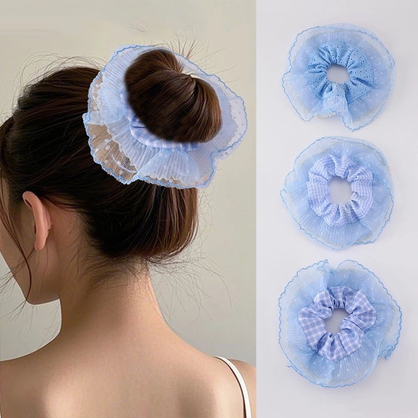 Sweet Minimalist Women'S Lattice Fabric Hair Tie