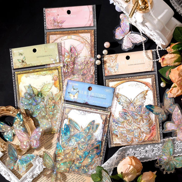 Mysterious Pet Sticker Pack Infinity Butterfly Series 3D Crystal Laser Style Butterfly Planner Guka Sticker