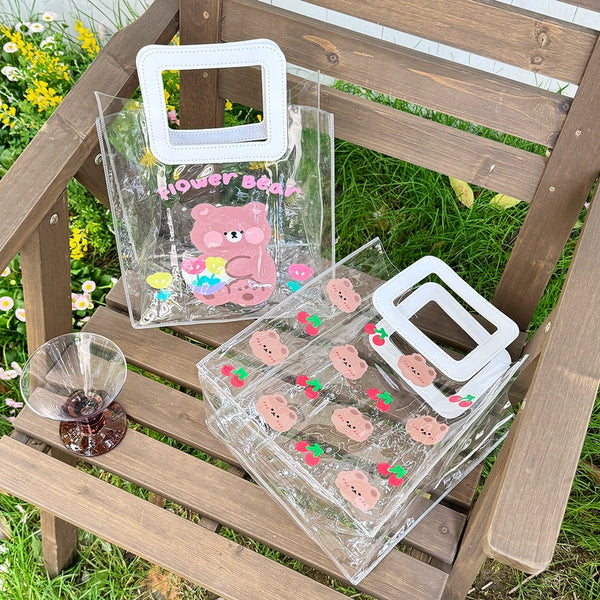 Women'S Medium Pvc Animal Letter Elegant Streetwear Square Open Jelly Bag