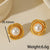1 Pair Elegant Retro Artistic Irregular Geometric Heart Shape Plating Inlay 304 Stainless Steel Imitation Pearl 18K Gold Plated Ear Studs
