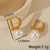 1 Pair Elegant Retro Artistic Irregular Geometric Heart Shape Plating Inlay 304 Stainless Steel Imitation Pearl 18K Gold Plated Ear Studs