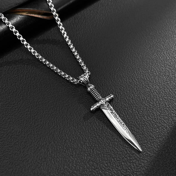 Hip-Hop Vintage Style Sword 304 Stainless Steel Men'S Pendant Necklace Men Pendant Necklaces