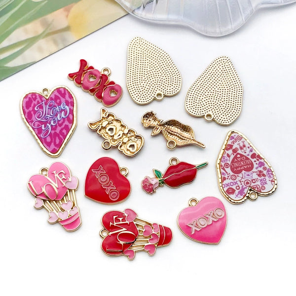 1 Piece 13*30Mm 15X25Mm 31X24Mm Zinc Alloy Xoxo Letter Heart Shape Pendant Jewelry Accessories