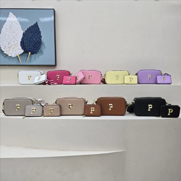 Women'S Medium Pu Leather Letter Solid Color Classic Style Streetwear Square Zipper Square Bag