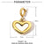 3 Pcs/Package 6*14Mm 304 Stainless Steel Shell Zircon Heart Pendant Jewelry Accessories