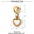 3 Pcs/Package 6*14Mm 304 Stainless Steel Shell Zircon Heart Pendant Jewelry Accessories