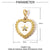 3 Pcs/Package 6*14Mm 304 Stainless Steel Shell Zircon Heart Pendant Jewelry Accessories